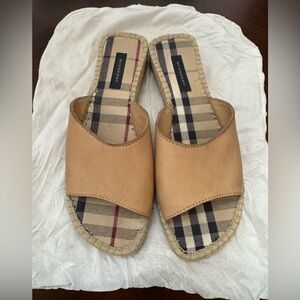 Burberry  Leather Espadrille Slides